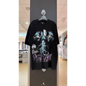 Darc Sport Wolves Eyes of the Storm Premium Energy Oversized Tee Shirt Black